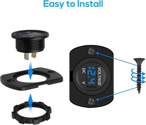 Linkstyle 2 Pack LED Digital Voltmeter with Touch Switch, 12V Voltmeter Voltmeter Panel Voltage Monitor for Boat Marine Car in Saudi Arabia