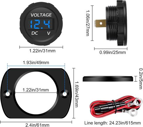 Linkstyle 2 Pack LED Digital Voltmeter with Touch Switch, 12V Voltmeter Voltmeter Panel Voltage Monitor for Boat Marine Car in Saudi Arabia