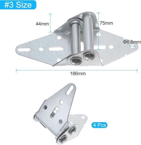 uxcell 4 Pcs Garage Door Hinge #1 Hinge, 14 Gauge Steel with Galvanized Finish Garage Door Replacement Hinge in Saudi Arabia
