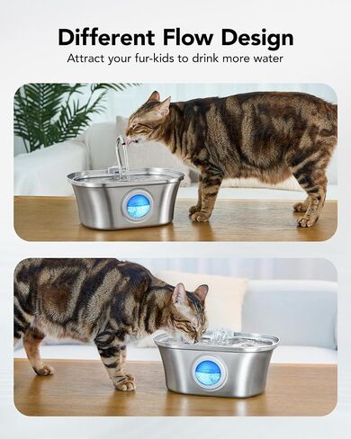 Dog Water Fountain,108oz/3.2L Stainless Steel Automatic Pet Water Fountain, Water Dispenser for Cats and Dogs with a Replacement Filter, for Multi-pet Household, Ultra-Quiet Pump, 4-Layer Filtration in Saudi Arabia
