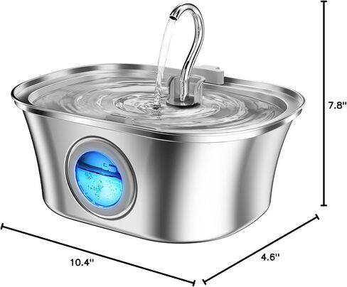 Dog Water Fountain,108oz/3.2L Stainless Steel Automatic Pet Water Fountain, Water Dispenser for Cats and Dogs with a Replacement Filter, for Multi-pet Household, Ultra-Quiet Pump, 4-Layer Filtration in Saudi Arabia