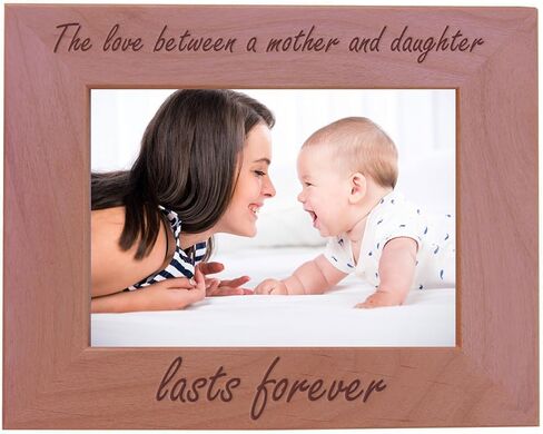 CustomGiftsNow The Love Between A Mother And Daughter Lasts Forever Natural Alder Wood Engraved Tabletop/Hanging Photo Picture Frame (5x7-inch Vertical) in Saudi Arabia