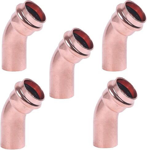 (10-pack) EZ-FLUID Plumbing 1/2" FTG x Press LF Press Copper Street 45 Degree Elbow Pressure Copper Fittings with Press Copper Pipe Connection for Residential,Commercial in Saudi Arabia