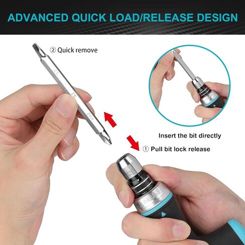 مجموعة مفكات براغي 14 في 1 من DURATECH، مجموعة مفكات براغي متعددة القطع الكل في واحد مع آلية التحميل السريع، 7 قطع فيليبس، مشقوقة، توركس، لقم فولاذية مربعة S2، مقبض على شكل حرف T، للاستخدام الخارجي واليومي in Kuwait