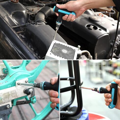 مجموعة مفكات براغي 14 في 1 من DURATECH، مجموعة مفكات براغي متعددة القطع الكل في واحد مع آلية التحميل السريع، 7 قطع فيليبس، مشقوقة، توركس، لقم فولاذية مربعة S2، مقبض على شكل حرف T، للاستخدام الخارجي واليومي in Kuwait