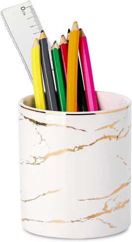 Large Capacity Colored Pen Holder for Desk, Ceramic Pencil Holder Pen Cup Marker Holder Makeup Brush Holders, Desk Accessories & Workspace Organizers for Home, School & Office in Saudi Arabia