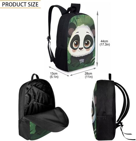 3 PCS Cartoon Cute Black White Cat Print Travel Backpack Set for Women Men, Kids Knapsack Rucksack Lunch Box with Thermal Insulated Pen Case in Saudi Arabia