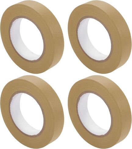 4 Pcs 0.7 Inches x 60.1 Yards Universal Painters Tape - DIY Car Auto Paint for Masking Tape No Residue - Crepe Paper Brown in Saudi Arabia
