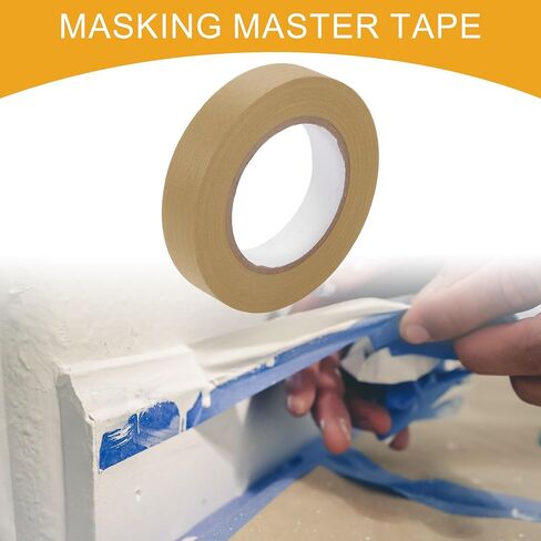 4 Pcs 0.7 Inches x 60.1 Yards Universal Painters Tape - DIY Car Auto Paint for Masking Tape No Residue - Crepe Paper Brown in Saudi Arabia
