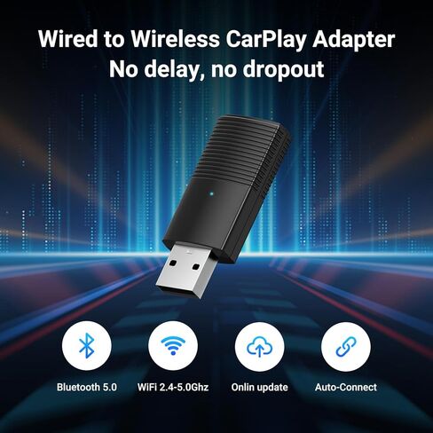 محول Android Auto اللاسلكي، يحول محول Android Auto السلكي إلى لاسلكي للسيارات من 2016 وAndroid 11+، التوصيل والتشغيل Android Auto Dongle، التحديث عبر الإنترنت، رمادي in Kuwait