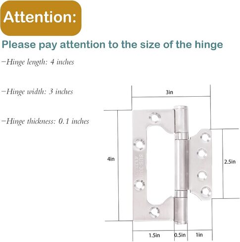 12 Pack Non-Mortise Door Hinge,4 Inch x 3" Door Hinges - Easy and Secure Installation in Saudi Arabia