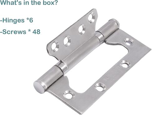 12 Pack Non-Mortise Door Hinge,4 Inch x 3" Door Hinges - Easy and Secure Installation in Saudi Arabia