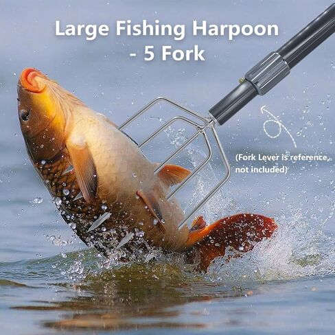 Dutiplus Large Fishing Harpoon 1~11 Prong Barded Stainless Steel Hunting Fish Gig Gaff Fork Hook with 8mm Screw for Catching Big Fish Mole Big Bullfrog in Kuwait