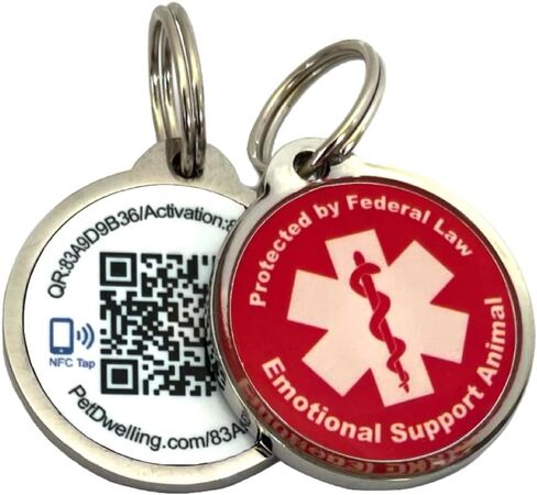 Smart NFC - QR Code Emotional Support Animal ESA Pet ID Tag - Dog Tags and Cat Tags: Instant Online Profile Access and Scan Location Email Alerts in Saudi Arabia
