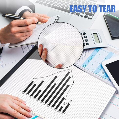 قطعتان من وسادات ورق الرسم البياني، دفاتر ملاحظات رباعية مقاس 5 × 5 مقاس 8.5 × 11 بوصة، لوحة قانونية لورق الرسم البياني الأبيض للمدرسة المكتبية in Kuwait