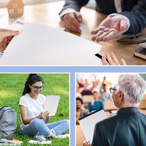 قطعتان من وسادات ورق الرسم البياني، دفاتر ملاحظات رباعية مقاس 5 × 5 مقاس 8.5 × 11 بوصة، لوحة قانونية لورق الرسم البياني الأبيض للمدرسة المكتبية in Kuwait