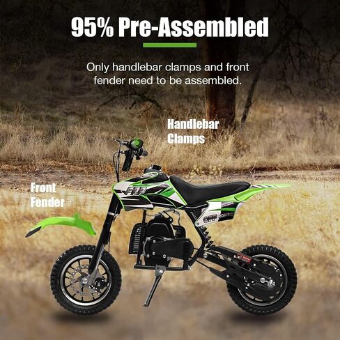 50CC 2-Stroke FRP DB001 Mini Dirt Bike for Kids, Up to 20MPH, EPA Approved With Rear Suspension, Kill Switch, Disc Brakes, 160LB Max Load (Blue) in Saudi Arabia