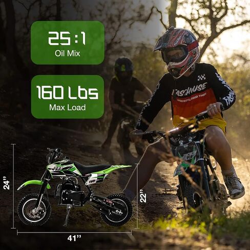 50CC 2-Stroke FRP DB001 Mini Dirt Bike for Kids, Up to 20MPH, EPA Approved With Rear Suspension, Kill Switch, Disc Brakes, 160LB Max Load (Blue) in Saudi Arabia