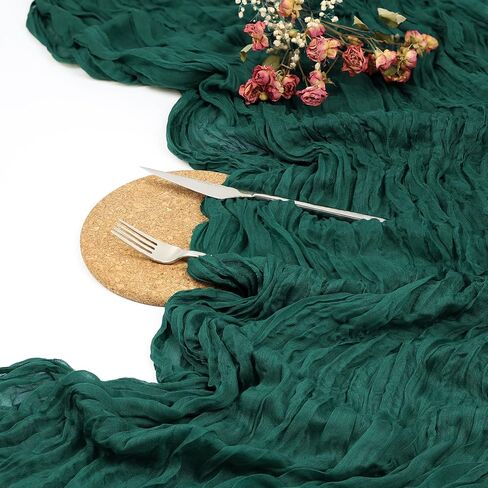 Cheesecloth Table Runner 12 Pack 10ft Cheesecloth Table Runner 35x120 Inch Vintage Rustic Sheer Runners Romantic Boho Gauze Cloth Long Table Runner for Wedding Bridal Birthday Party Cake Table Decor in Saudi Arabia