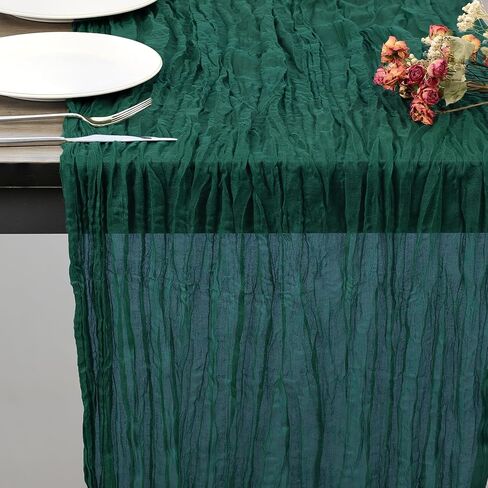 Cheesecloth Table Runner 12 Pack 10ft Cheesecloth Table Runner 35x120 Inch Vintage Rustic Sheer Runners Romantic Boho Gauze Cloth Long Table Runner for Wedding Bridal Birthday Party Cake Table Decor in Saudi Arabia