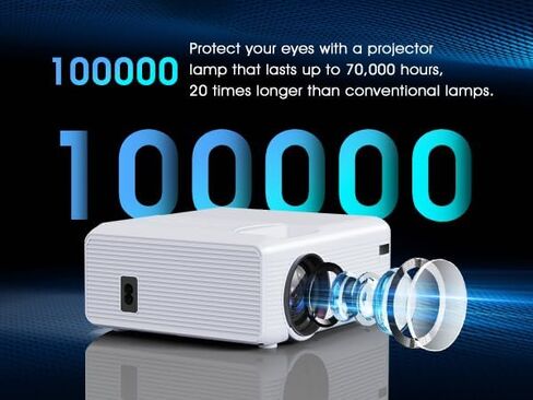 Mini projector native 1080P, supports WiFi and Bluetooth 4K portable projector outdoor home theater video projector compatible with iOS/Android/Windows/TV Stick/HDMI/USB in Saudi Arabia