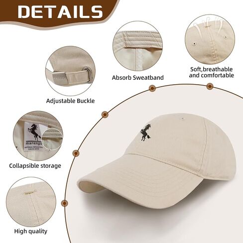 Marengo Baseball Cap Men Women Dad Hat 22.05''-24.41'' Soft Cotton Flefit Bukle for Running Hiking Sun Protection Hats in Saudi Arabia