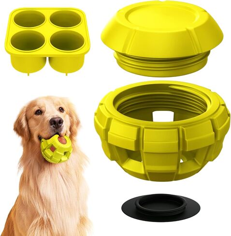 Frozen Treat Dog Toys Large Enrichment Interactive Dog Toys to Keep Them Busy with 4 Popsicles Molds Fillable Rubber Dog Chew Toys for Aggressive Chewers Silicone Dog Toys, Dishwasher Safe in Saudi Arabia