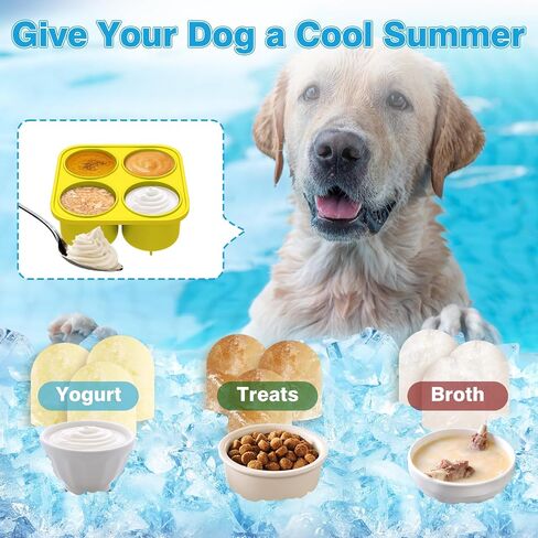 Frozen Treat Dog Toys Large Enrichment Interactive Dog Toys to Keep Them Busy with 4 Popsicles Molds Fillable Rubber Dog Chew Toys for Aggressive Chewers Silicone Dog Toys, Dishwasher Safe in Saudi Arabia