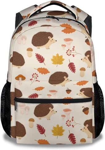 Hedgehog Backpack for Girls Boys, 16 Inch Brown Backpacks for School, Cute Lightweight Durable Bookbag for Kids in Kuwait