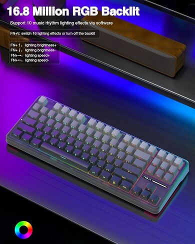 AULA F75 Pro Wireless Mechanical Keyboard,75% Hot Swappable Custom Keyboard with Knob,RGB Backlit,Pre-lubed Reaper Switches,Side Printed PBT Keycaps,2.4GHz/USB-C/BT5.0 Mechanical Gaming Keyboards in Kuwait