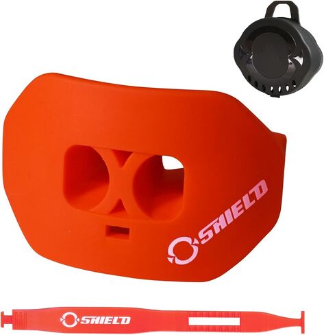 O Shield Mouth Guard for Football with Dual-Layer Protection, Built-in Air Channels, Extended Lip Shield, Soft Material, Adult and Youth Sizes with Strap/Case, Action Green in Saudi Arabia