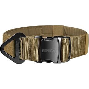OneTigris Tactical Dog Collar for Large Dogs Military Heavy Duty Metal Buckle Collar X11 for Training, with Reflective Strips& Patch Panel