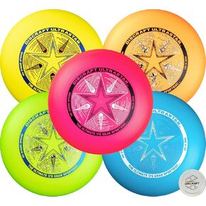 Discraft Ultrastar Neon 5-Pack | Premium Ultimate Discs - Neon Pink, Yellow, Cobalt Blue, Green, and Orange