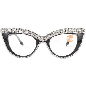 Reading Glasses Bifocal Blue Light Blocking Womens Fashion Rhinestone Magnifying Reader Glasses