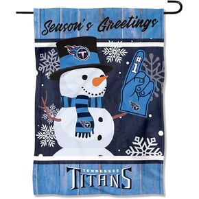Tennessee Titans Holiday Winter Snow Garden Flag Double Sided Banner