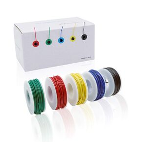 5pcs 164ft Copper Hookup Wire Kit Wrapping 30AWG Cable Jumper Wire Solid Core Tinned Copper Wrapping Wire 5 Color