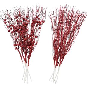 20 Pcs Christmas Tree Picks and Sprays，Blue Christmas Picks for Tree，Teal Tree Topper Christmas Decorations Clearance Ornaments Decor Flowers Artificial Tree Filler Sticks Berry Branches Stems