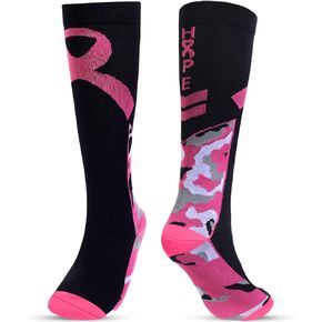 Breast Cancer Awareness Socks for Women Men, 2 Pairs Breast Cancer Football Socks Youth, Pink Ribbon Compression Socks