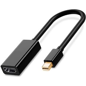 Mini DisplayPort to HDMI Adapter 4K, Thunderblot to HDMI Cable Adapter Compatible with Apple MacBook Air Pro, iMac, Microsoft Surface Pro Dock to TV/Monitor/Projector Black