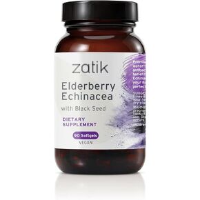 Zatik Naturals - Elderberry Echinacea with Black Seed for Immune Support, 90 Vegan Softgels