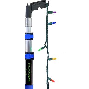 EVERSPROUT 7-to-24 Foot Utility Hook with Extension Pole (30 Foot Reach) | Installing and Hanging Christmas/String Lights, Birdfeeders, Reaching High Places | Heavy-Duty Telescoping Extension Pole
