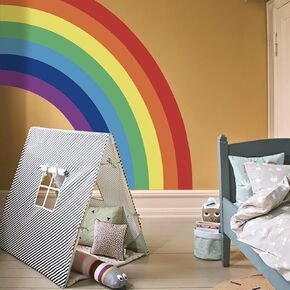 funlife Colorful Bold Vinyl Rainbow Wall Mural, Seamless Peel and Stick Rainbow Wall Sticker Nursery Baby Kids Bedroom Living Room Decor, 37.94"x21.34"