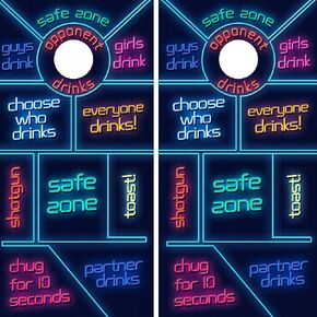 Pair of Waterproof Cornhole Wraps - Neon Drinking Game - Two Cornhole Wraps - Laminated - Cornhole Decals – Cornhole Skins - Easy to Apply - Weatherproof in Saudi Arabia