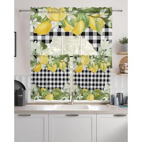 Lavender Eucalyptus Swag Valance Kitchen Curtains, Rod Pocket Valance Curtain Panels for Bedroom Living Room Bathroom Cafe Windows, Purple Green Farmhouse Plant Leaf 56''x36''