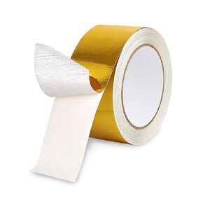 Aluminized Fiberglass Heat Shield Tape Self Adhesive Fiberglass Thermal Insulation Tape Heat Reflective Tape Heat Resistant Tape Heat Barrier for Air Dryer Vent, AC/Heating Unit, Hose and Pipe Intake