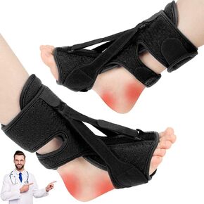 Plantar Fasciitis Night Splint: 2 Pack Upgrade 3 Straps Adjustable Planters Facetious Relief Brace for Women Men