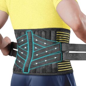 Plus Size Back Brace with 7 Bionic Metal Stays, Strong Support for Lower Back Pain Relief, Herniated Disc, Sciatica, Back Support Belt for Big, Heavy, Overweight Work Men, Women (Fits 2xl, 3xl)