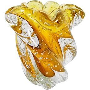 Luxury Blown Glass Large Vase Model Bergamo | Murano-Style Hand Blown Art Glass | Luxurious Flower Vase and Home Decor Piece | Artisanal Brazilian Craft, 12.79 lbs (Green)
