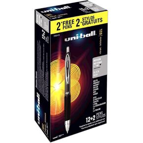 Uniball Signo 207, Medium Point Gel Pens 14 Pack Black Pens, Pens Fine Point, Smooth Writing, Pens Bulk for Office Supplies, Try Uniball Gel Pens, Ballpoint Pens, and Ink Pens