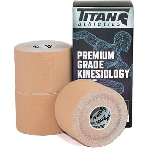 3 Rolls I Uncut I Kinesiology Tape (2 in x 16.4 ft per roll) I Premium Quality I Ideal Support for Joints and Muscles (Stretchable, Breathable & Hypoallergenic) (Beige/Tan/Skin)